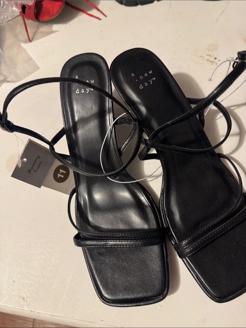 NWT A New Day black straps heeled Sandal  Sz 11